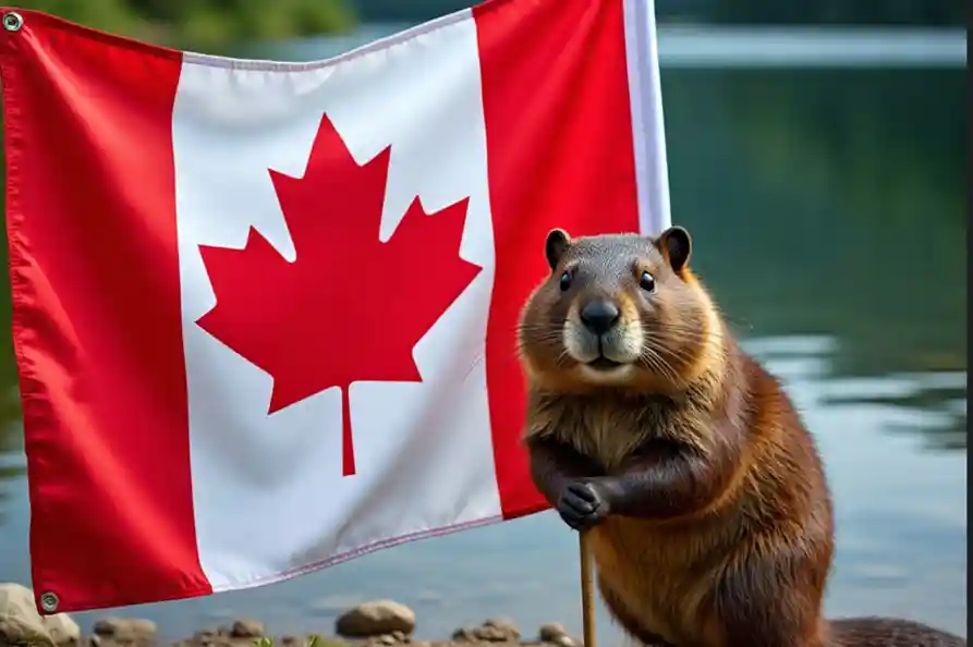 Canadian flag with a curious beaver – embracing life as a coach in Canada.