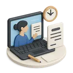 Online IELTS mock test with timer and notes on screen